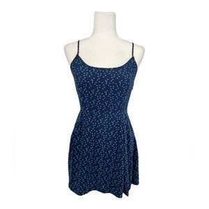 Forever 21 Blue and White Star Mini Sundress with Spaghetti Straps